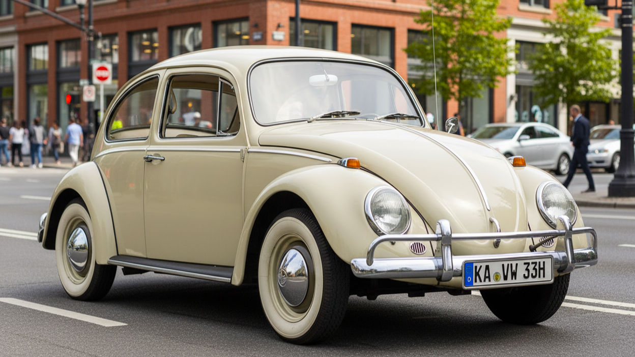 Volkswagen Beetle молочного цвета