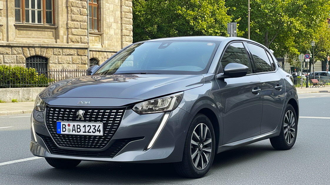 Peugeot 208 серого цвета