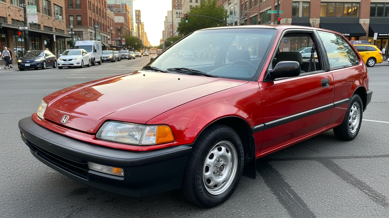 Honda Civic 90s красного цвета